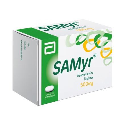 Samyr
500 mg Ademetionina
40 Tabletas