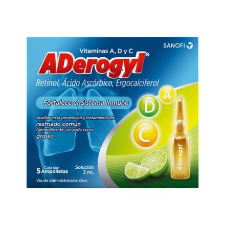 Aderogyl
Vitaminas A, D Y C
5 Ampolletas