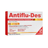 Antiflu-Des
Amantadina + Clorfenamina + Paracetamol
24 Cápsulas