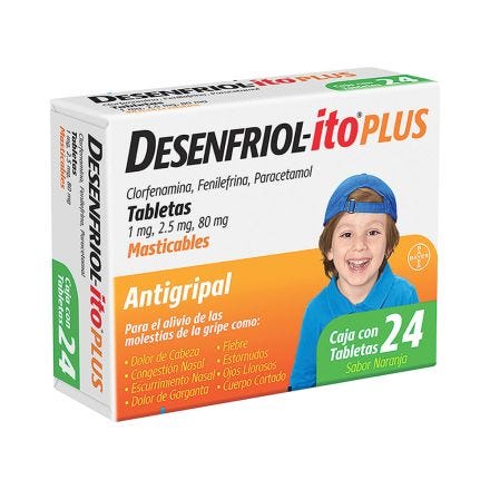 Desenfriol-Ito
Paracetamol 80 mg Plus Antigripal
24  Tabletas