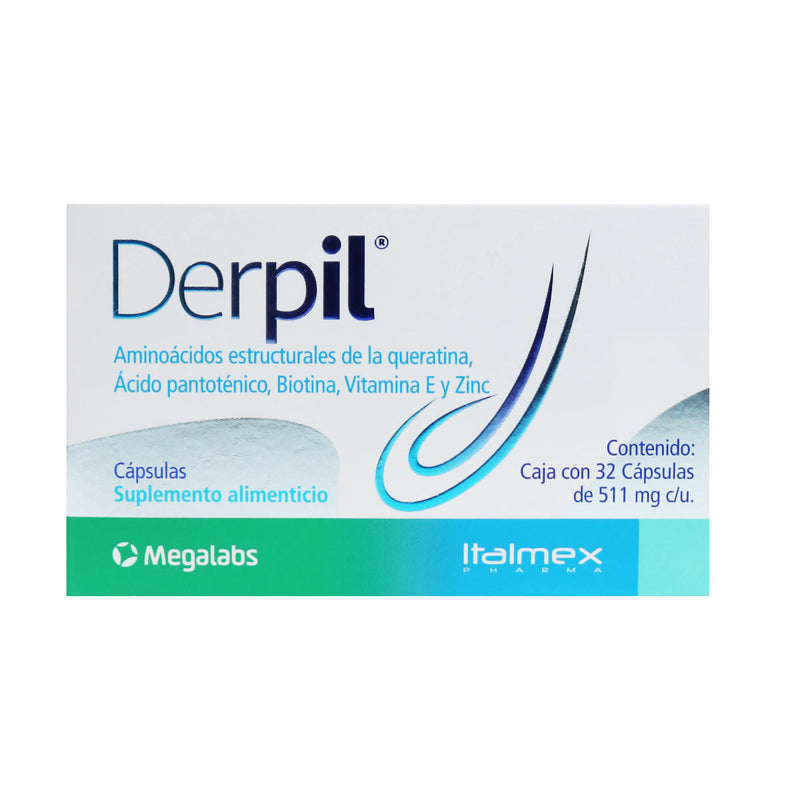 Derpil capsulas para la caída de el cabello con 32