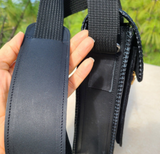 Bolsa Crossbody De Piel Grabado Mediana