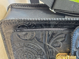 Bolsa Crossbody De Piel Grabado Mediana