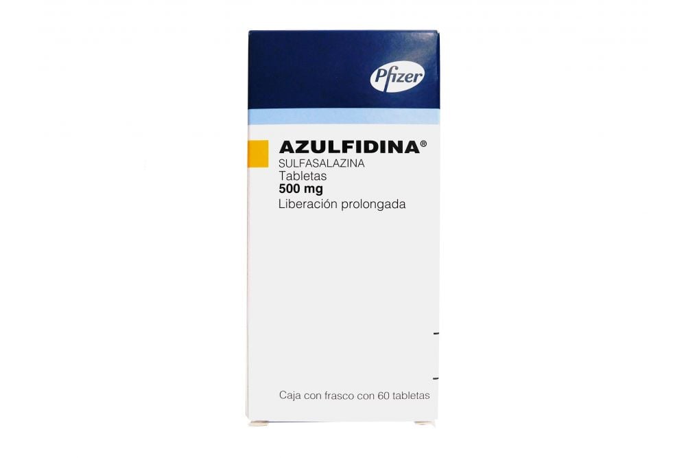 Azulfidina 500 mg Box With Bottle With 60 Tablets – Dermayeo