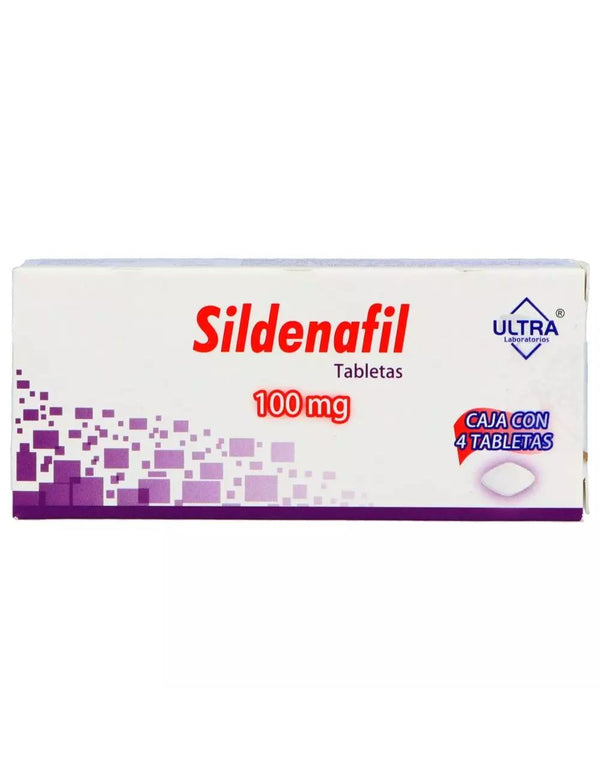 Sildenafil 100 mg Box With 4 tablets