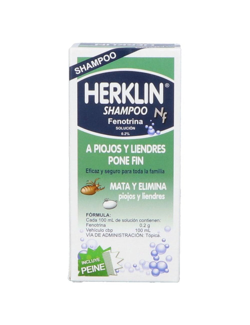 Herklin Shampoo Solución 0.2% Caja Con Frasco Con 60mL